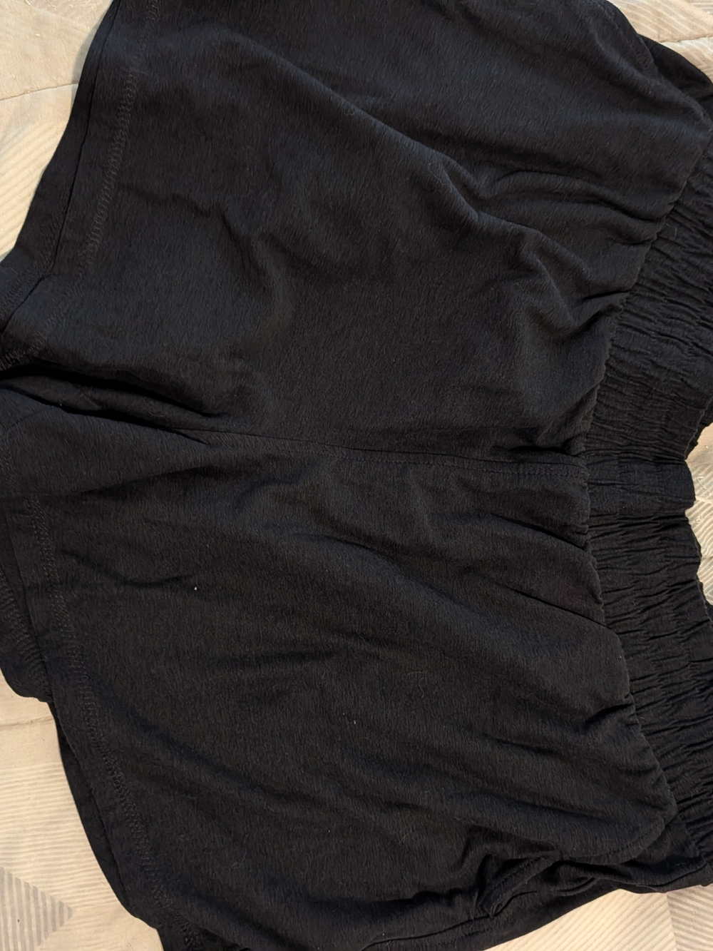 Black Elastic Waist Shorts